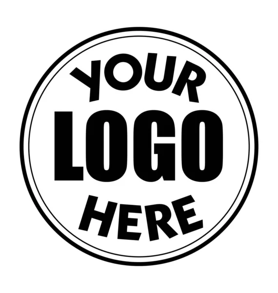 Circular black and white 'Your Logo Here' badge